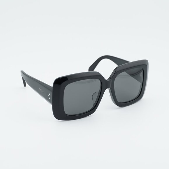 Celine CL40263F 01A Sunglasses Black Square Frame, Smoke Lenses main image 8